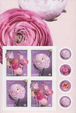 RANUNCULUS - PERSIAN BUTTERCUP = BACK Booklet page of 4 stamps Canada 2023 MNH