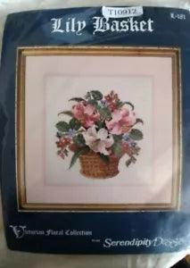 Lily Basket Victorian Floral Collection Serendipity Designs counted cross stitch