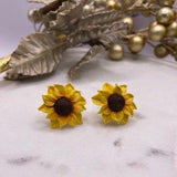 Sunflower earrings | floral clay earrings |handmade earrings |stud earrings |clay earrings Summer earrings