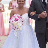 Cascading  pink and white bouquet, orchid and rose bouquet, artificial cascade bouquet, teardrop bouquet, orchid bridal bouquet
