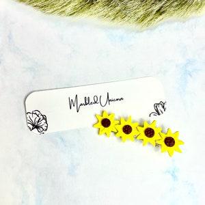 The ??Sundance?? Hair Clip | Unique Sunflower Design Hair Clip | 2 inch clip | Cute Flower Clips | Polymer Clay Hair Clips