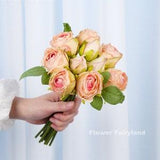 10 Stems Dried Look Rose Bouquet | Artificial Flower | Centerpieces | DIY Floral | Wedding/Occasion/Home Decoration | Gifts - Pink