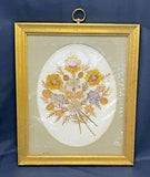 Vintage Framed Dried Pressed Flowers Floral Picture 12 1/2" x 10 1/2"