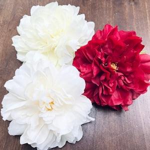 Artificial large Peony bloom-5.5" flower head  DIY wreath centerpiece bouquet corsage cake decor