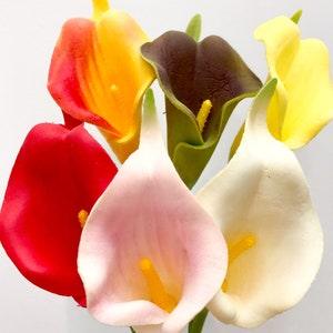 High Quality Real Touch Artificial Calla Lily made of Latex, 6 different colours available
