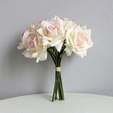 5 Stems Real Touch Rose Bouquet Pink Rose flowers Floral Arrangement Luxury Quality Artificial Flower  Floral Bouquet Wedding Arrangement