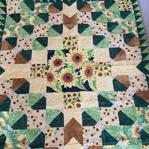 Sunflower Power, Double Size Quilt, *Listed Price includes Shipping in Canada*,