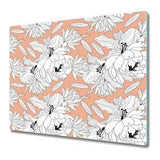 Glass Surface Protector Worktop saver Peony Revolution Floral Sketch Flowers art