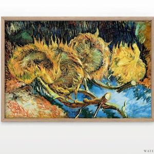 Van Gogh Print, Four sunflowers gone to seed, Landscape Art, Impressionist painter, Wedding Gift, Living Room Decor, VanGogh Reproduction 25