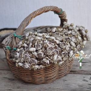 Vintage Brown One Bundle Artificial Silk Mini Ranunculus Artificial 6 Stems Silk Ranunculus Buds for wedding home decor