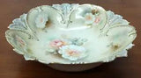 RS Prussia CARNATIONS Hand Painted English Roses Aethestic Red Mark 10 1/4" BOWL