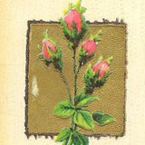 Red Rose Bouquet on Antique Easter Postcard - Beautiful Botanical Card Floral Postcard
