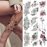 Peony Flower Temporary Tattoo - Lily Chains Tattoos Art Stickers Supplies 1pc Se