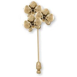 Orchid Jewelry 14k Gold Vermeil Handmade Orchid Flower Brooch Pin  OR5-STPVM
