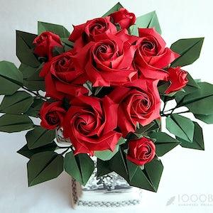 Valentine's Day Rose, Origami Paper Rose, Flower Bouquet, Origami Decoration, Anniversary Gift, Gift for Her