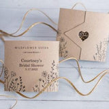 WILDFLOWER SEED Favors for Bridal Shower | Flower Seed Packets | Personalizable | Seeds not included | Kraft, White or Gold | Set of 10