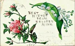 c1900s Floral Postcard Roses Lily of the Valley Color Posted Stamp Divided Back