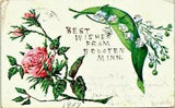 c1900s Floral Postcard Roses Lily of the Valley Color Posted Stamp Divided Back