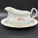 Paragon Rose Bouquet Gravy Boat with Saucer Set Bone China England