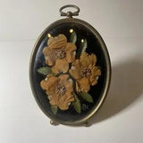 Vintage Dried Pressed Flowers Oval Picture Frame
