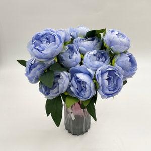 royal blue/light blue peony artificial flower fake wedding bouquet flower floral centerpiece peony flower wedding flower home event decor