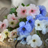 4 Heads Faux Butterfly Ranunculus, White/Pink/Blue/Yellow, DIY Florals | Wedding/Home/Kitchen Decoration | Gifts, DIY Bouquets/Centerpiece