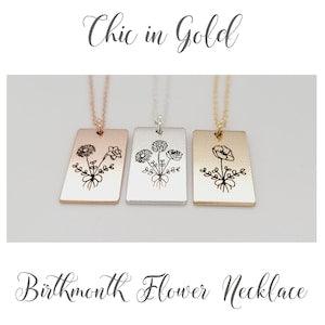 Personalized Birth Month Flower Bouquet Charm Necklace, Mothers day Gift, Best Friend, Birthday present, Christmas Present CG449N12x24