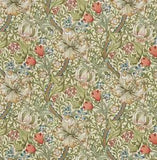 WILLIAM MORRIS CURTAIN FABRIC Golden Lily 1.1 METRES  GREEN/GOLD LINEN UNION