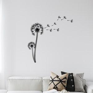 Pusteblume with Flying Seeds, Metal Wall Decor, Metal Nature Wall Art, Metal Wall Art, Home Decoration, Wall Hangings, Patel with Dandelion