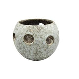 Orchid Planter Stoneware Vintage Lava Bubble Glaze Blue Brown