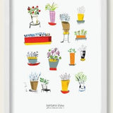 Beautiful Israeli wall art with unique Israeli pot plant design