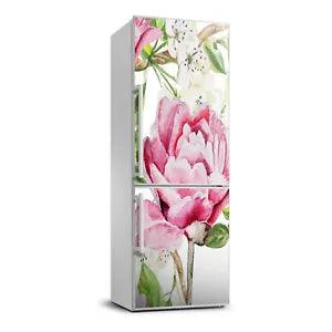 3D  Refrigerator Self Adhesive Removable Sticker Living room Flowers Plant Peony