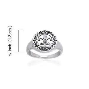 Fleur de Lis .925 Sterling Silver Ring by Peter Stone Jewelry Lily Flower