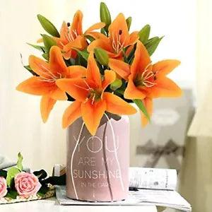 Artificial Tiger Lily Latex Real Touch Flower Home Wedding Party Decor,Pack