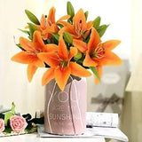 Artificial Tiger Lily Latex Real Touch Flower Home Wedding Party Decor,Pack
