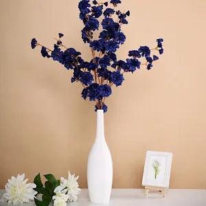 2 NAVY BLUE 42" Stem SILK ARTIFICIAL Carnation FLOWERS Sprays Wedding Supplies