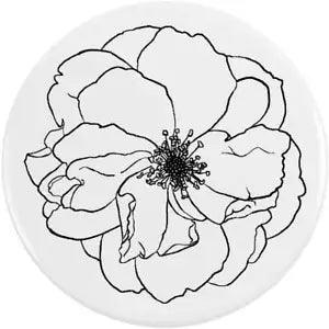 'Peony Flower' Button Pin Badges (BB013855)