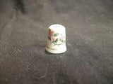 Vintage White Porcelain Pink Lily Flower Plants Thimble