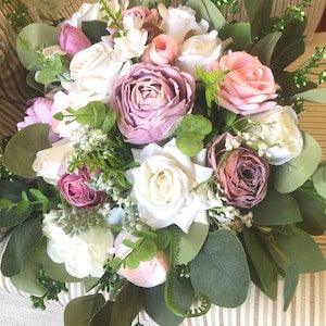 Wedding bouquet dusty rose bridal bouquet flower bouquet custom artificial wedding flower bouquet bridesmaid bouquet greenery bridal bouquet