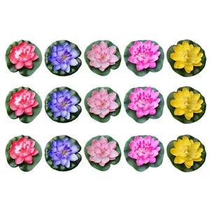 15PcsPool lotus flower Garden Pool Flowers Decor Floating Lily Flower