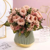 Peony Flower Artificial Bouquets Silk Wedding Party Desk Living Room Decorations