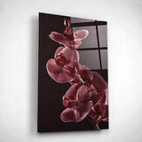 Burgundy Flower Print, Glass Orchid Wall Art, Floral Bedroom Decor, Anniversary Gifts, Botanical Bosses Office Decor