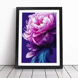 Peony Flower Cyberpunk Framed Wall Art Poster Print Home Decor Picture Large
