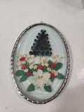 Pressed Flower Double Oval Glass Pewter Frame Pressed Flower Art
