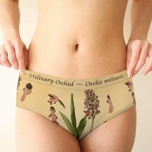 Military Orchid ~ Womens Briefs ~ Womens Underwear ~ Botanical Art Underwear ~ Orchis militaris