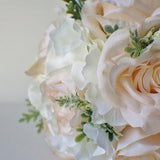 Silk Wedding Bouquet,  Silk Bride Bouquet, Blush Roses Hydrangeas, Vintage Inspired Rustic Wedding, Bridesmaid Bouquet