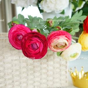 Faux Ranunculus Stem | High Quality Artificial Flower | Wedding/Home Decoration | Gifts - Multi-color