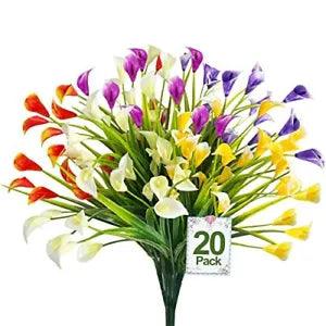 Bundles Calla Lily (500 Heads) Artificial Flowers for Outdoors, UV 20 Color Mix