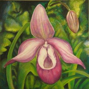 Wild Orchid" Original Oil Painting on Canvas 24x24 inches