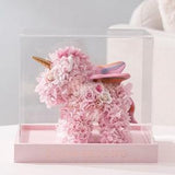 Preserved Flowers - Unicorn Rose Bouquet with Acrylic Gift Box- Wedding Bridal Gifts for Her - Home Decoration